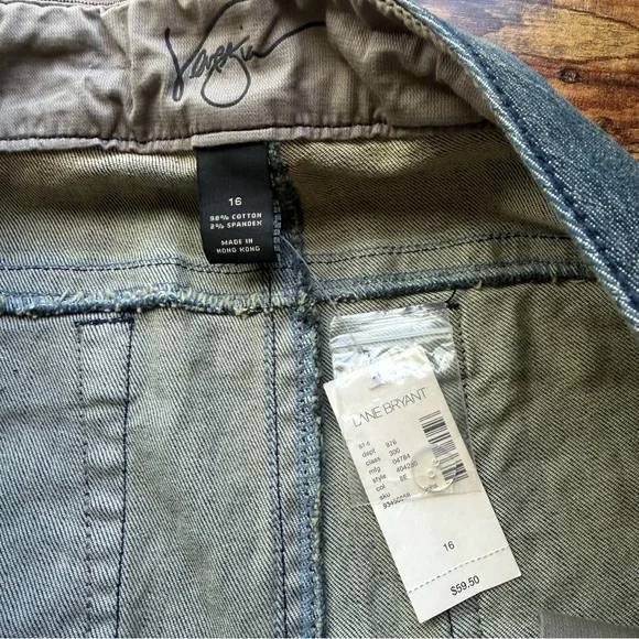 Lane Bryant Venezia Wide Leg Trouser Jeans Size 16 Stretch Denim Dark Wash - Picture 2 of 10